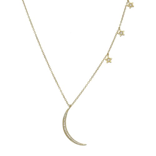 Collar Media Luna Estrellas Circones