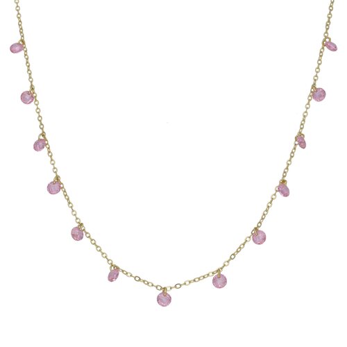 Collar Lluvia de Cristales Hecho con Swarovski® Rosado