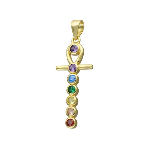 Colgante Cruz Egipcia Circones 7 Chakras