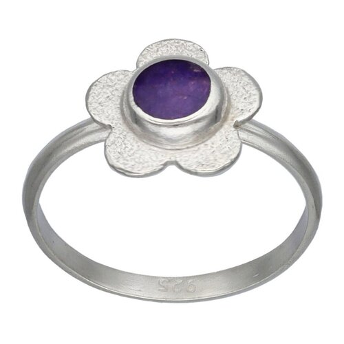 Anillo Flor Martillada Piedra Picada