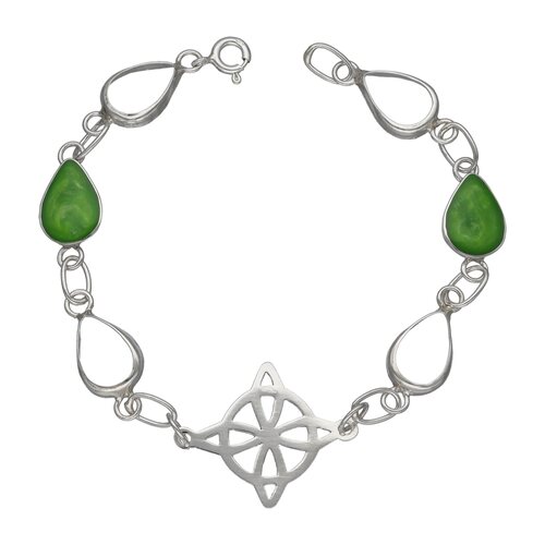 Pulsera Nudo de Brujas Verde Metalizado