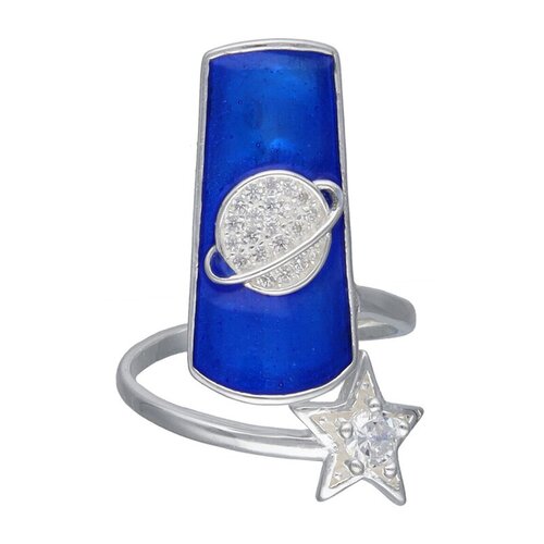 Anillo Midi Uña Esmaltada Planeta Estrella