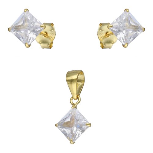 Conjunto Rombo Circón 6x6 mm
