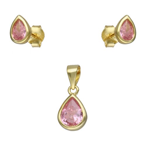 Conjunto Gota Circón Rosa Francia