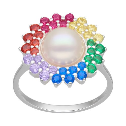 Anillo Flor Perla Circones Multicolor
