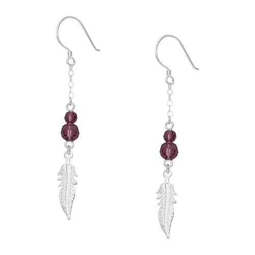 Aro Pluma Cristales Hecho con Swarovski® Morado