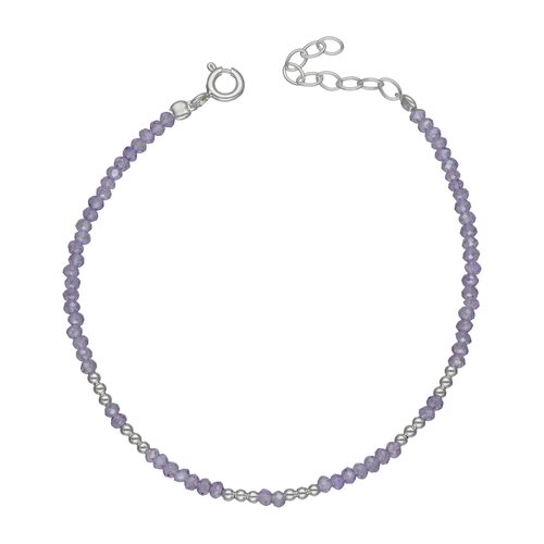 Pulsera Esferas Cristales Morado