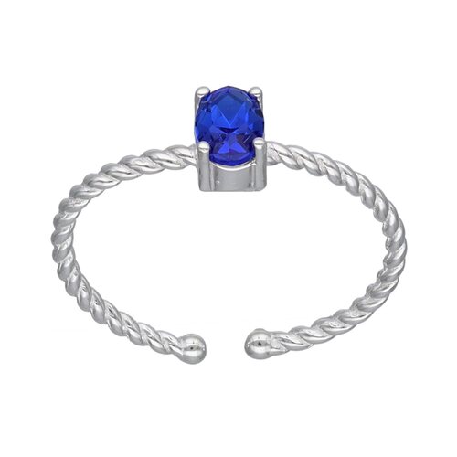 Anillo Ajustable Cristal Hecho con Swarovski® Azul