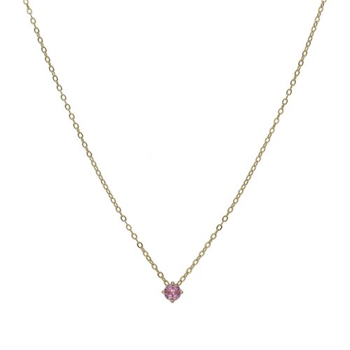 Collar Punto de Luz Circón Rosa Francia