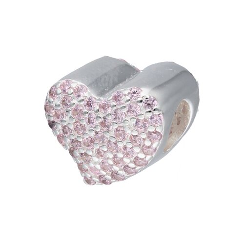 Colgante Charm Corazón Circones Rosa Francia