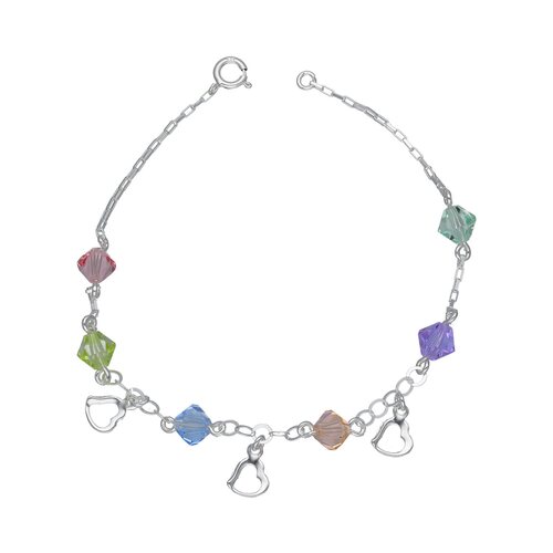 Pulsera Corazones Cristales Multicolor