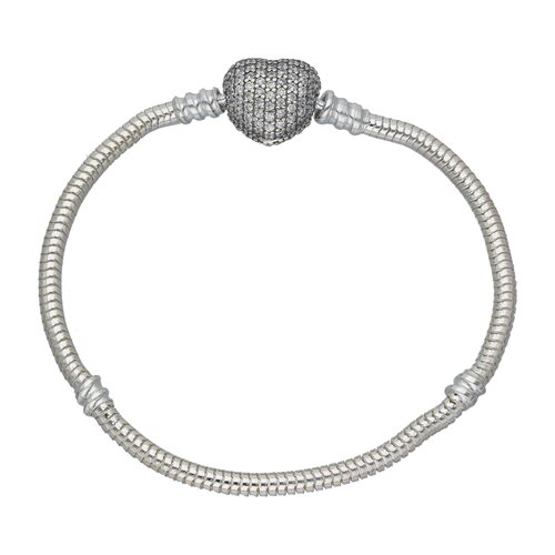 Pulsera para Charm Corazón Circones 19 cm