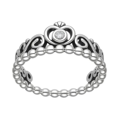 Anillo Corona Corazón Circón