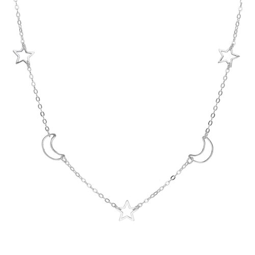 Collar Media Lunas Estrellas