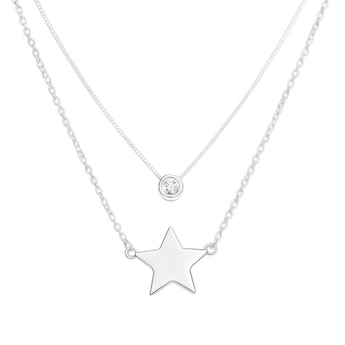 Collar Doble Circón Punto de Luz Estrella