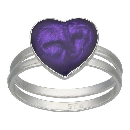 Anillo Corazón Morado Metalizado