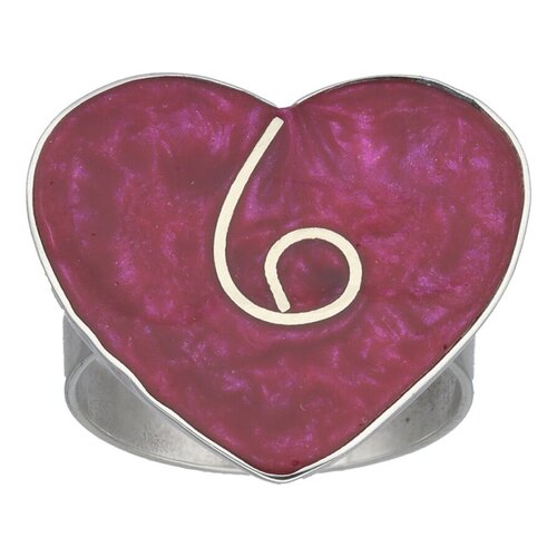 Anillo Corazón Fucsia Metalizado