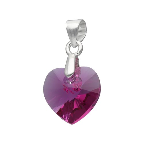 Colgante Corazón Hecho con Cristal Swarovski® Fucsia