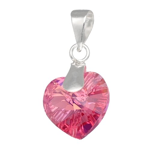 Colgante Corazón Hecho con Cristal Swarovski® Fucsia