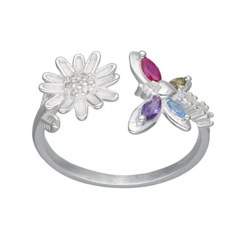 Anillo Ajustable Flor Margarita Mariposa Circones Multicolor