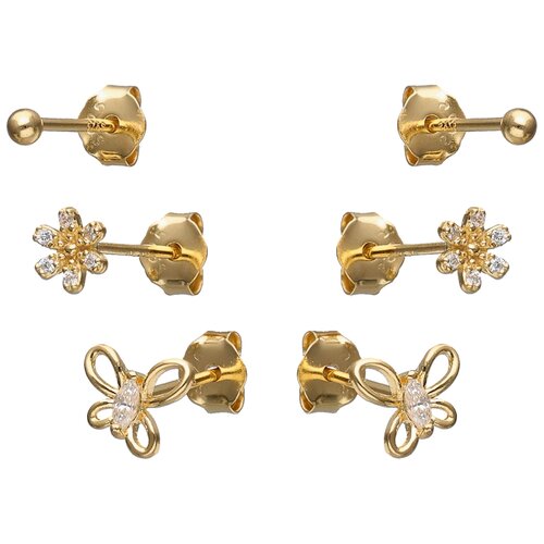 Set Aros Minimalista Esfera Flor Mariposa Circones