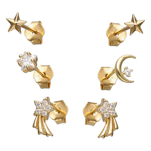 Set Aros Minimalista Estrellas Media Luna Circones