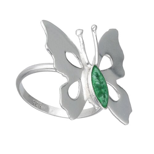 Anillo Mariposa Verde Metalizado