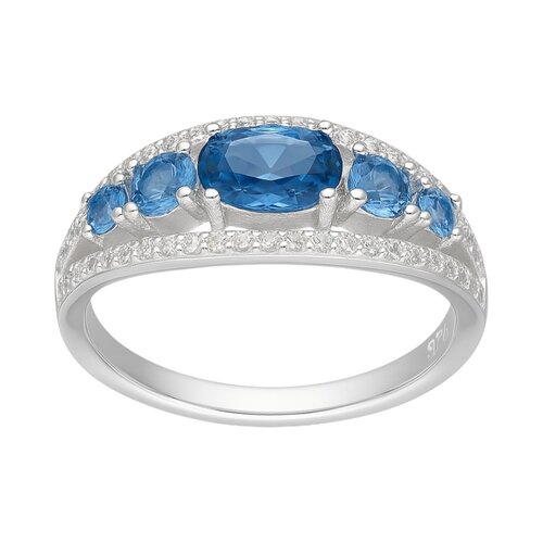 Anillo Cintillo Circones Agua Marina