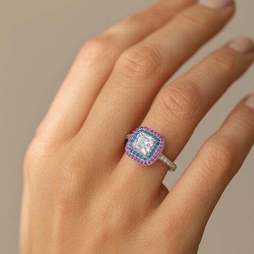 Anillo Circones Pavé Multicolor