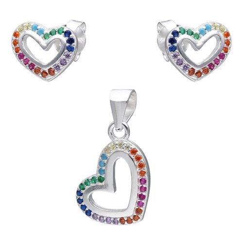 Conjunto Corazón Circones Multicolor