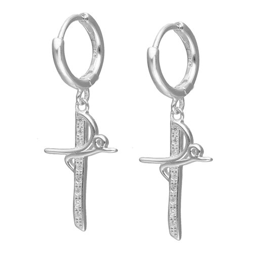 Argolla Huggie Cruz Fé Circones 11 mm