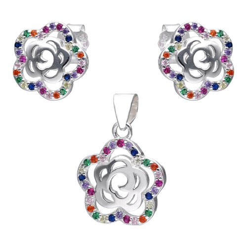 Conjunto Flor Circones Multicolor