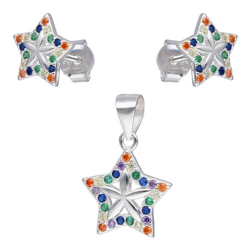 Conjunto Estrella Flor Circones Multicolor