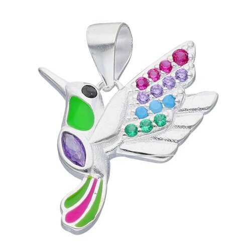 Colgante Colibrí Esmaltado Circones Multicolor