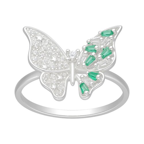 Anillo Mariposa Circones Baguette Esmeralda