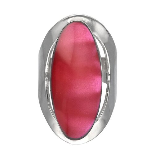 Anillo Ovalado Fucsia Metalizado