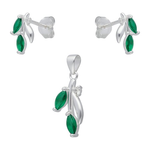 Conjunto Hojas Circones Esmeralda