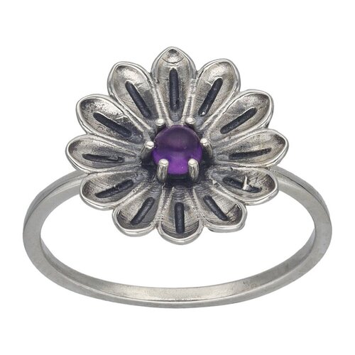 Anillo Flor Margarita Amatista