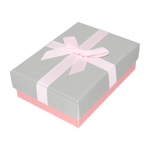 Caja Conjunto Mediana Gris Cinto Rosa