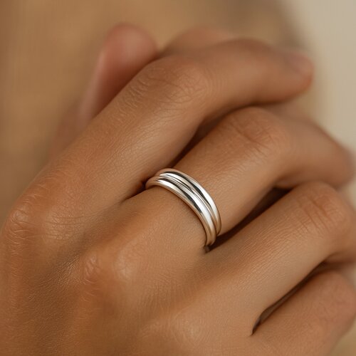 Anillo Midi Líneas Cruzadas