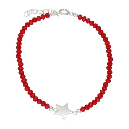 Pulsera Estrella Cristales Rojo