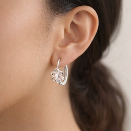 Argolla Huggie Flores 13 mm