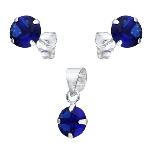 Conjunto Circón Zafiro 6 mm