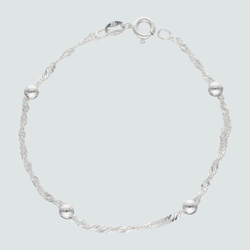 Pulsera Singapur con Esferas 16 cm