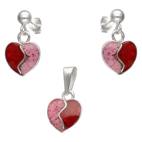 Conjunto Corazón Piedra Picada Multicolor