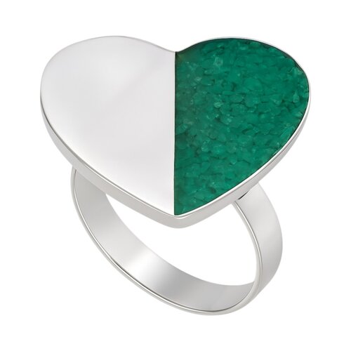 Anillo Corazón Piedra Picada Verde