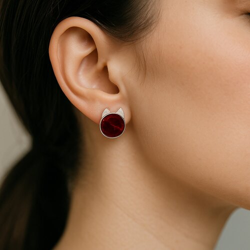 Aro Gatito Burdeo Metalizado