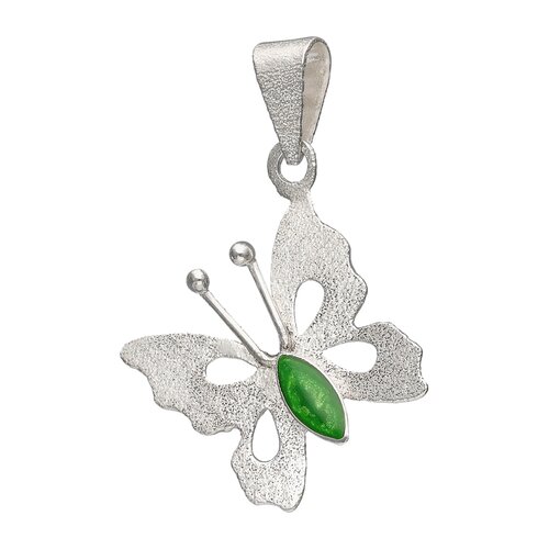 Colgante Mariposa Martillada Verde Metalizado