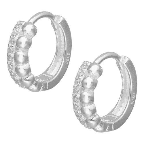 Argolla Huggie Esferas Circones 14 mm