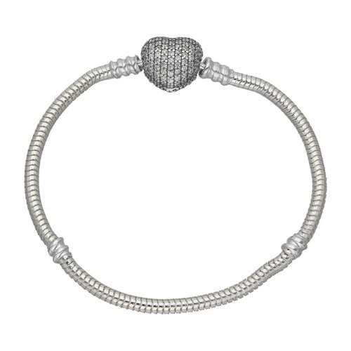 Pulsera para Charm Corazón Circones 17 cm